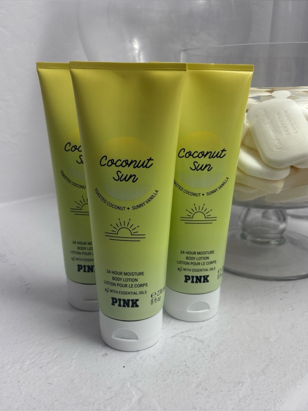 3 Victoria's Secret PINK BODY CARE Lotion Coconut Sun New Retired